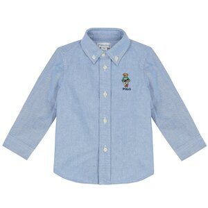 Ralph Lauren Baby Polo Bear Cotton Shirt — Blue, 24M